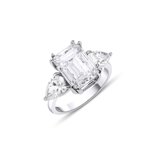 6.43 Carat Emerald Cut Diamond Ring