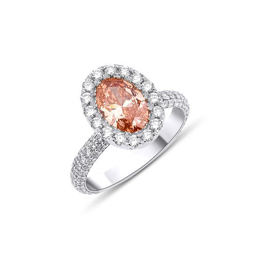 2.69 Carat Fancy Pink Diamond Ring (Oval cut)