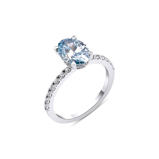 2.72 Carat Fancy Blue Diamond Ring (Oval)