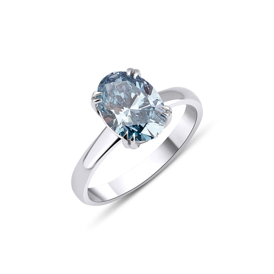 2.07 Carat Fancy Greensh Blue Diamond Ring