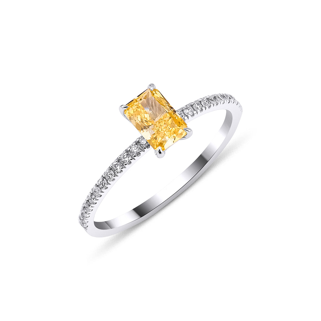 1.00 Carat Yellow Diamond Ring